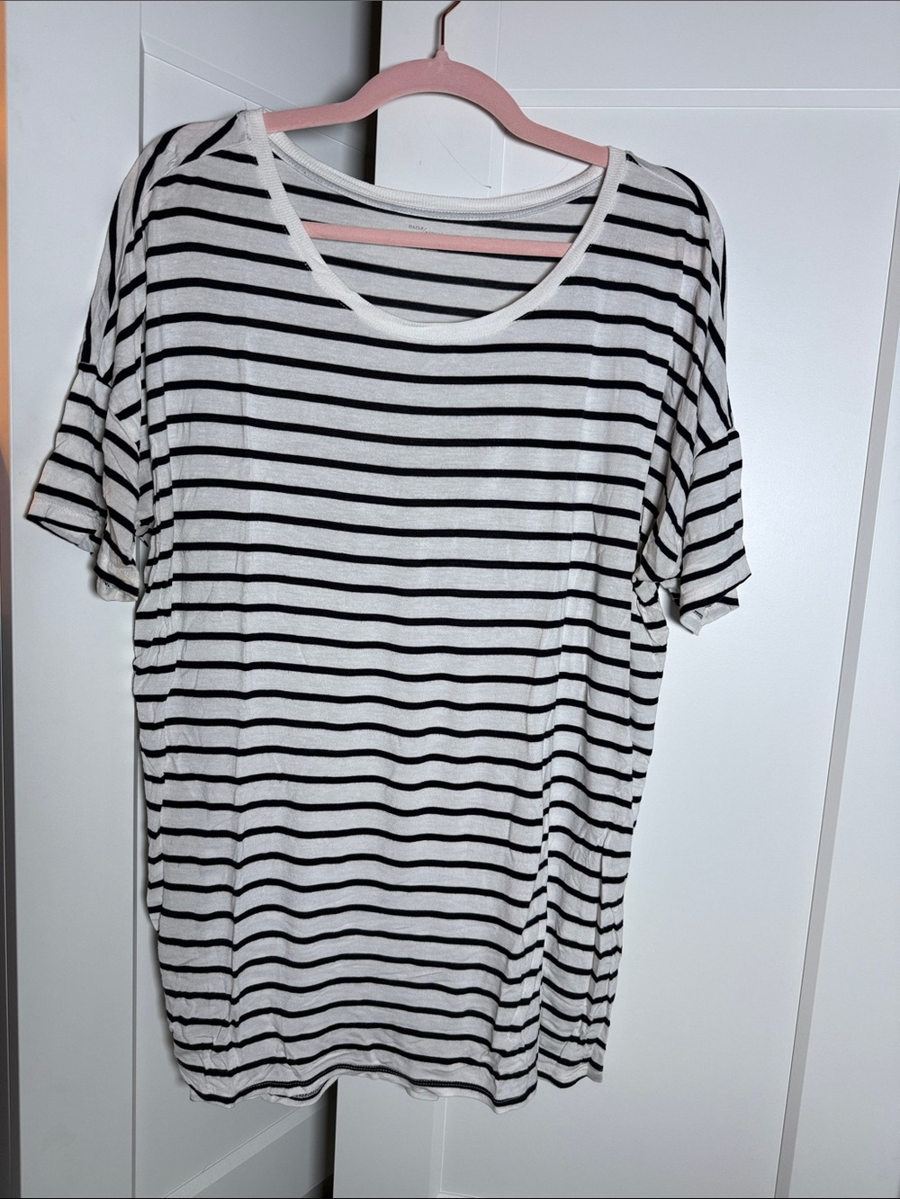 Classic Black & White Striped Scoop Neck Tunic